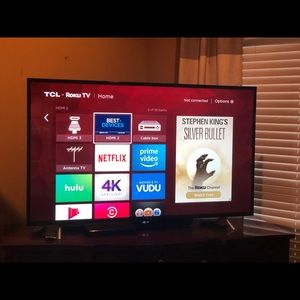 55 inch, TCL 4K Smart Tv with Roku.
